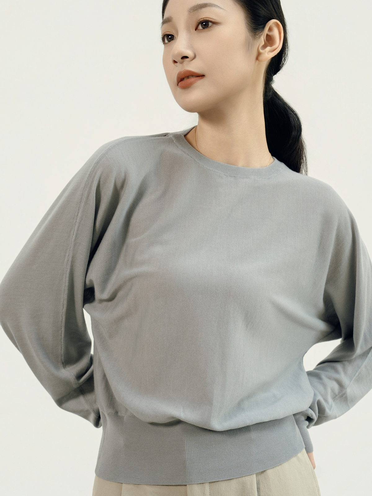 極細ビエラヤーン ドルマンニット モノトーン