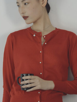 極細ビエラヤーン パールカーディガン