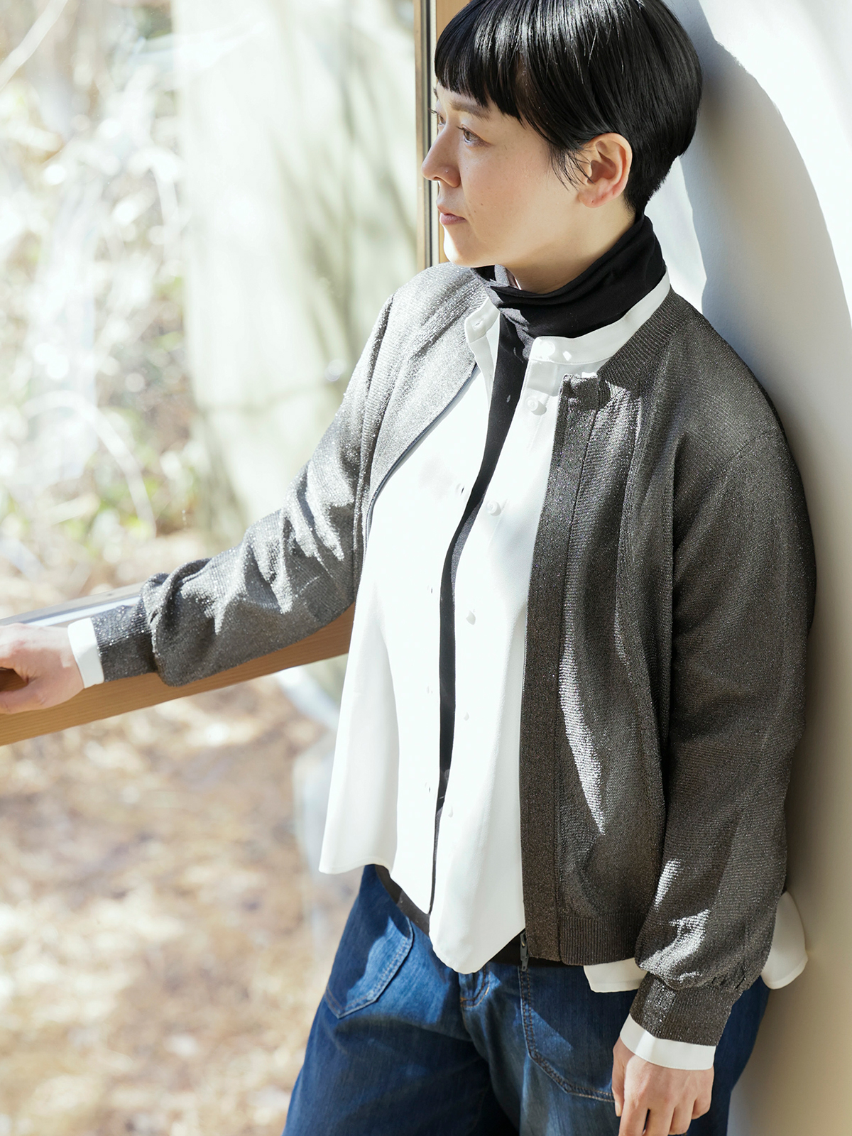 メッシュ ジップ カーディガン　バルバリオンライン先行商品